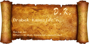Drabek Kasszián névjegykártya